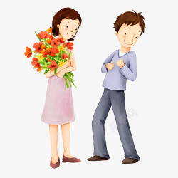 男士送花给女士素材