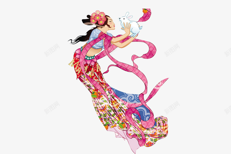 嫦娥玉兔png免抠素材_88icon https://88icon.com 中秋 嫦娥 玉兔