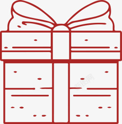 直播间礼物线条红色线条礼物盒矢量图高清图片