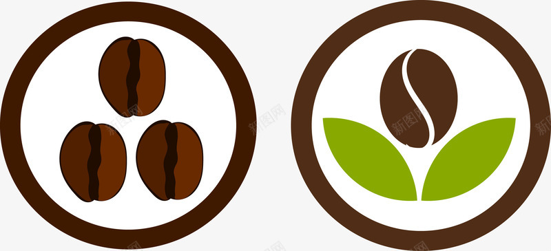 logo设计两个咖啡logo矢量图图标图标
