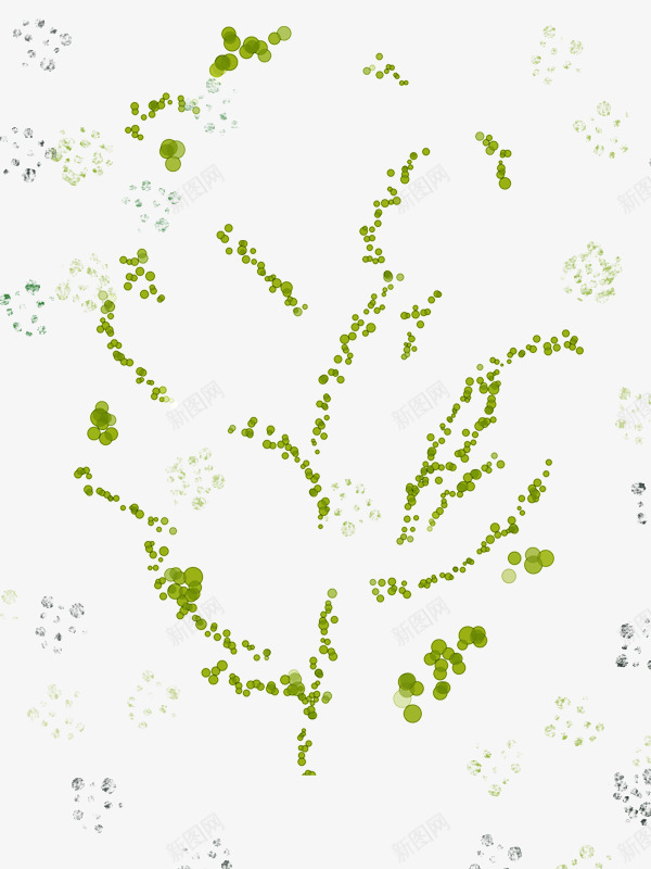 绿色水粉叶脉psd免抠素材_88icon https://88icon.com 叶脉 墨点素材 意境 水粉 绿色