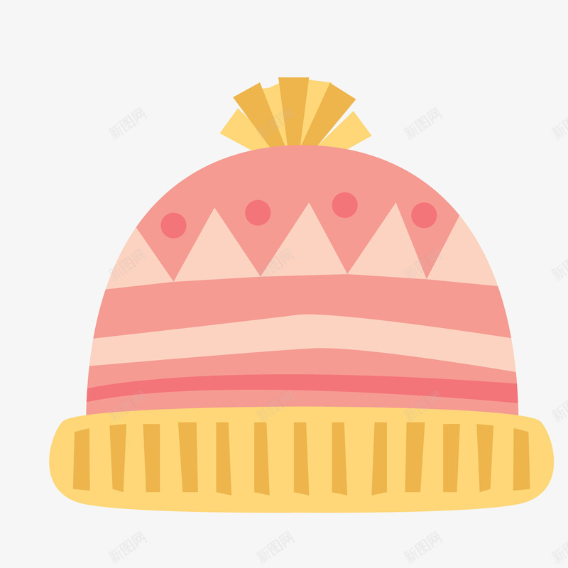 卡通粉红色的冬季帽子矢量图ai免抠素材_88icon https://88icon.com 冬天 创意 卡通 帽子设计 粉红色 矢量图