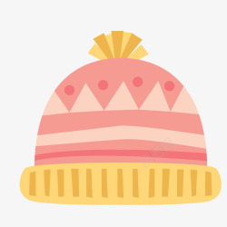 卡通粉红色的冬季帽子矢量图素材
