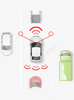 无人驾驶互联网科技智能汽车矢量图高清图片