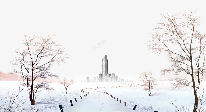 冬日雪景png免抠素材_88icon https://88icon.com 严寒 冬天 房屋 枯树 雪地