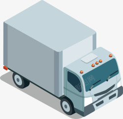装车灰色运输货车卡车高清图片