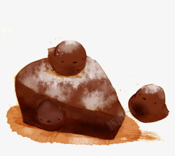 巧克力蛋糕小鸡素材