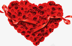 红玫瑰爱心红玫瑰花爱心彩带高清图片