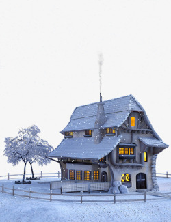 圣诞房子圣诞冬天唯美房子高清图片