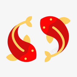 红色中国风节日鱼装饰素材
