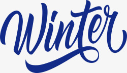 winter艺术字蓝色冬天艺术字矢量图高清图片