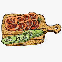 木板上的蔬菜素材