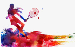 招生背景素材彩绘网球少女高清图片