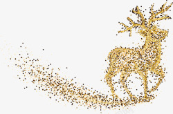 金色闪耀圣诞节麋鹿素材