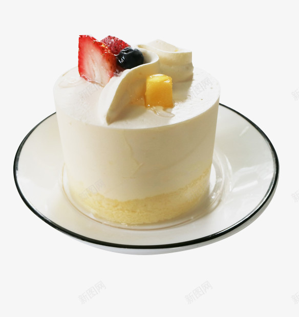 酸奶蛋糕png免抠素材_88icon https://88icon.com 甜点 草莓 菠萝 餐盘