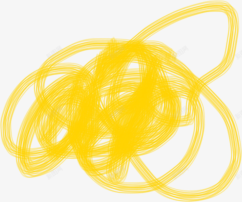 黄色涂鸦线条效果png免抠素材_88icon https://88icon.com 效果 涂鸦 线条 设计 黄色