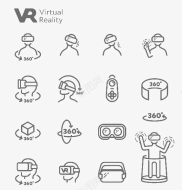 VR科技生活VR技术图标图标