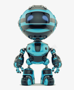 智能管家蓝色机器人矢量图高清图片