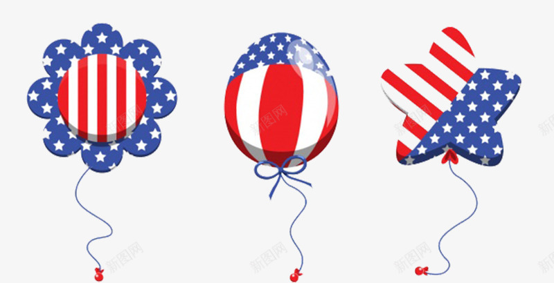 卡通美国气球形状国旗png免抠素材_88icon https://88icon.com 五角星 卡通 国旗 气球 气球形状 美国 美国气球 花朵 设计