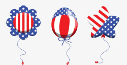 卡通美国气球形状国旗素材