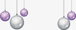 紫色圣诞球挂饰矢量图素材