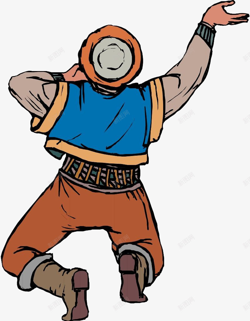 民族风男人的背影png免抠素材_88icon https://88icon.com PNG素材 手绘 民族风 男人