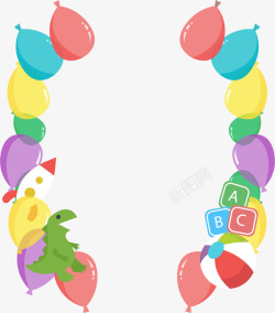 恐龙火箭儿童节玩具气球装饰高清图片