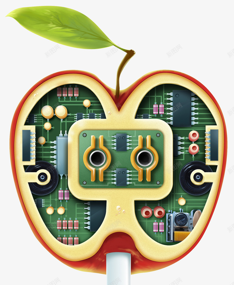 电子芯片苹果png免抠素材_88icon https://88icon.com 机械 电子芯片 苹果 集成电路板