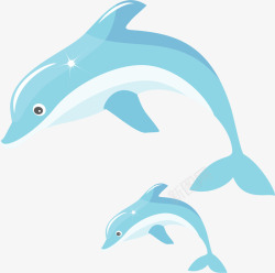 手绘海豚矢量图素材