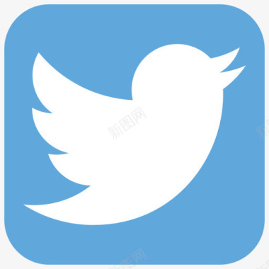 社会网络鸟蓝色标志营销媒体网络在线社会图标图标