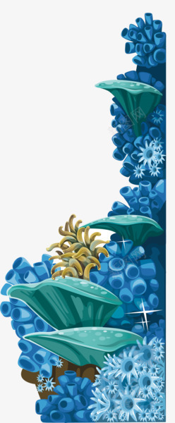 蓝色植物png免抠素材_88icon https://88icon.com 植物 水草 海底世界 珊瑚 蓝色