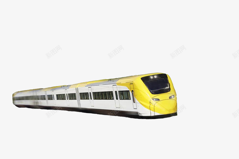 实物高速列车png免抠素材_88icon https://88icon.com 交通运输 动车组 白色列车身 科技发达 高速列车 黄色列车头
