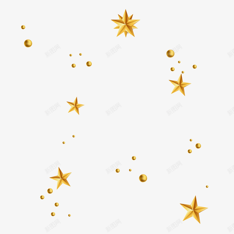 金色星星圣诞节新年元旦装饰png免抠素材_88icon https://88icon.com 几何 圣诞节 圣诞节常用素材 新年 星星 星星动画 波点 漂浮 点缀 立体 装饰 金色