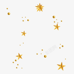 立体三角形漂浮金色星星圣诞节新年元旦装饰高清图片