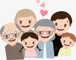 微笑的幸福家庭插画素材