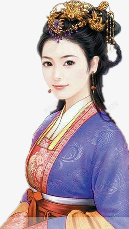 精致头饰美女古风手绘png免抠素材_88icon https://88icon.com 古风 头饰 精致 美女