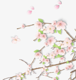 春季唯美粉色古典花朵素材