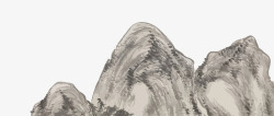 中国风水墨岩石矢量图素材