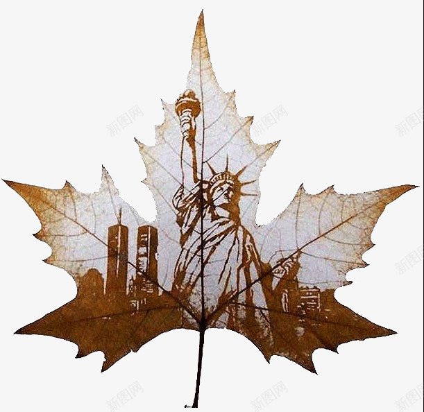 创意叶雕艺术png免抠素材_88icon https://88icon.com 创意 叶子 叶雕 叶雕艺术 唯美 精致 自由女神像 艺术