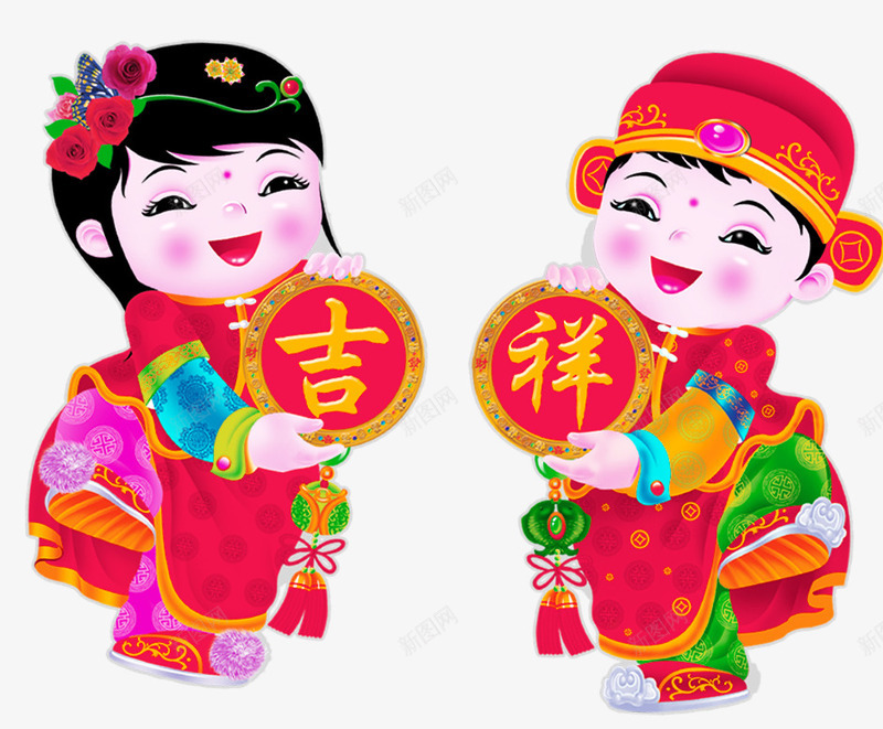 吉祥春节年画png免抠素材_88icon https://88icon.com 免抠png图片 吉祥 年画 年画娃娃 春节