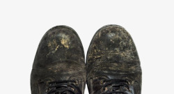 实物黑色烂鞋旧鞋素材