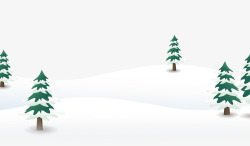 雪地场景冬季树上的雪高清图片