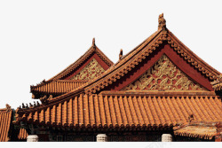 中式老房子琉璃瓦屋顶高清图片