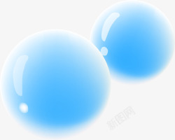 清新蓝色泡泡矢量图素材