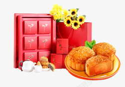 中国风礼盒中秋中国风月饼礼物高清图片