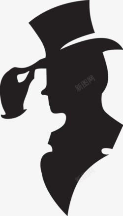 黑色卡通戴帽男士素材