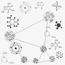 分子图药物分子卡通图高清图片