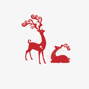 红色卡通鹿png免抠素材_88icon https://88icon.com 卡通 喜庆 圣诞 圣诞元素 红色