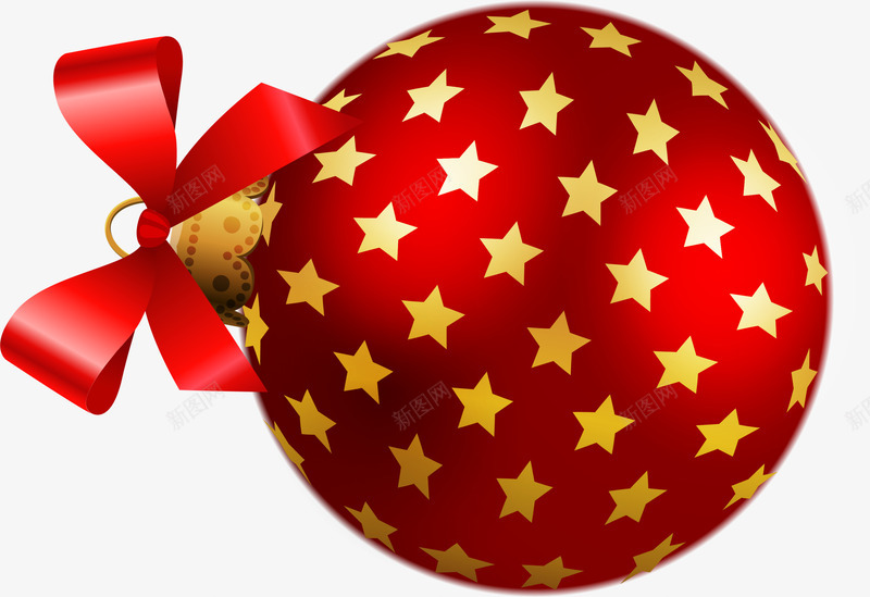 红色星星彩球png免抠素材_88icon https://88icon.com 冬天 冬季 圣诞快乐 圣诞节 新年快乐 星星图案 红色彩球