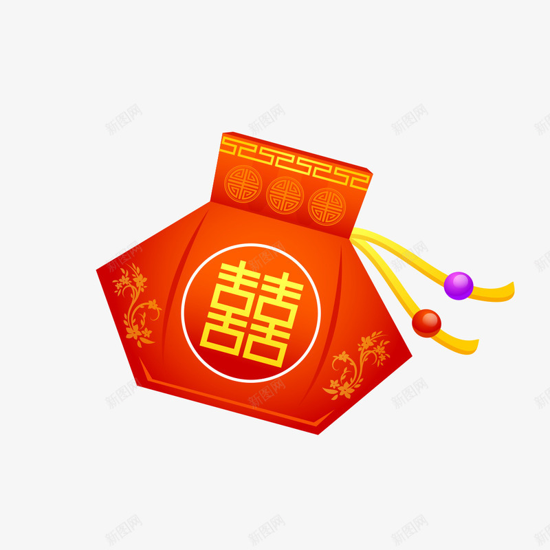 红色创意福袋png免抠素材_88icon https://88icon.com 创意 卡通袋子 喜庆 红色 红色袋子